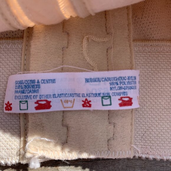 Vintage Y2K 90s Playtex Longline Retro Corset Bra 36B Cream Lace Retro Crop Top - Picture 10 of 13